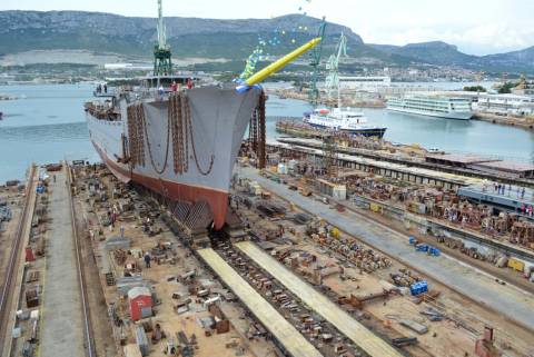 Launching of the world's biggest sailing ship